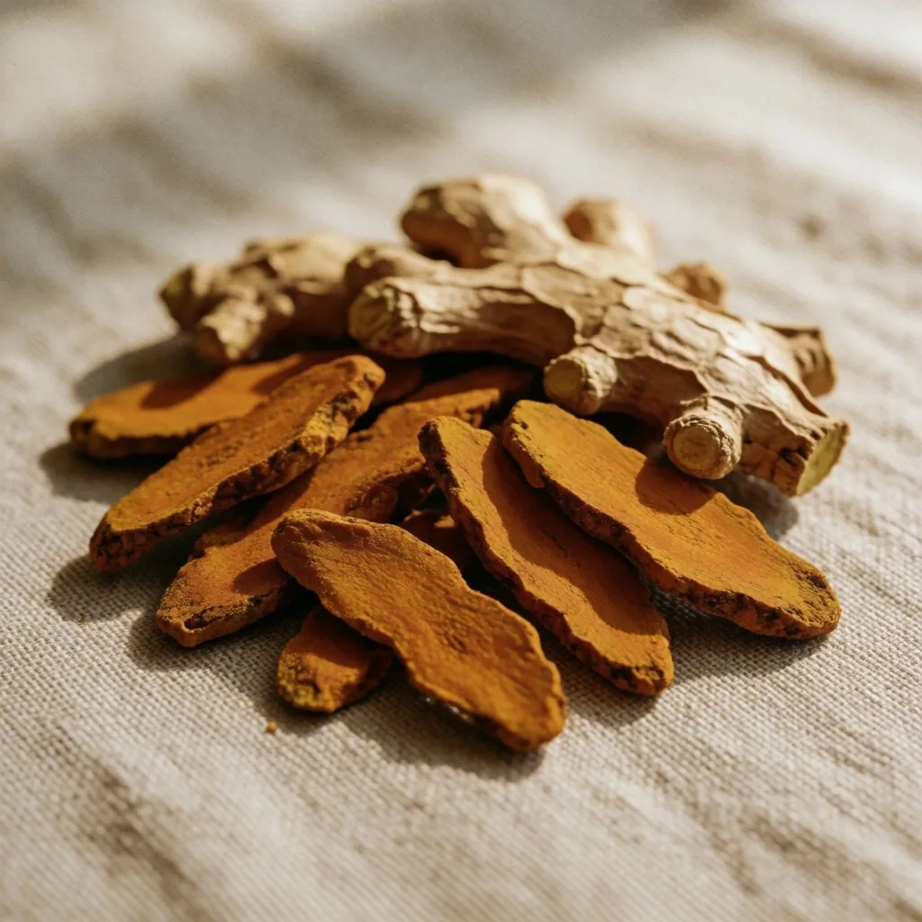 Dried botanical specimens on textured linen